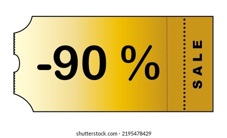 Dies ist ein netter, minimalistischer GoldFarbverlauf-Coupon mit Anzahl Rabatt