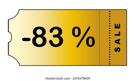 This is a nice gold gradient minimalistic coupon with number of discount