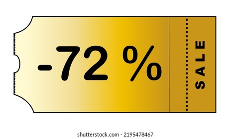 Dies ist ein netter, minimalistischer GoldFarbverlauf-Coupon mit Anzahl Rabatt