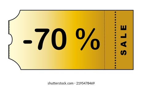 This is a nice gold gradient minimalistic coupon with number of discount