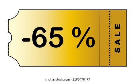 This is a nice gold gradient minimalistic coupon with number of discount