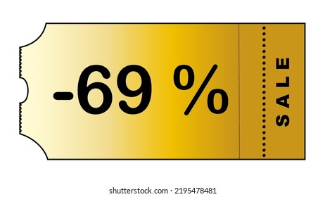 This is a nice gold gradient minimalistic coupon with number of discount