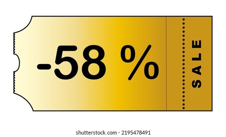 Dies ist ein netter, minimalistischer GoldFarbverlauf-Coupon mit Anzahl Rabatt