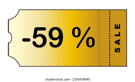 This is a nice gold gradient minimalistic coupon with number of discount