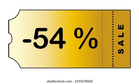 Dies ist ein netter, minimalistischer GoldFarbverlauf-Coupon mit Anzahl Rabatt
