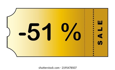 This is a nice gold gradient minimalistic coupon with number of discount