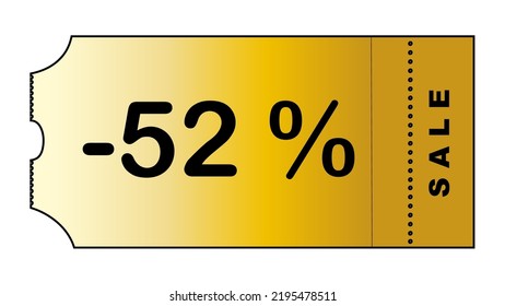 This is a nice gold gradient minimalistic coupon with number of discount