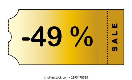 This is a nice gold gradient minimalistic coupon with number of discount