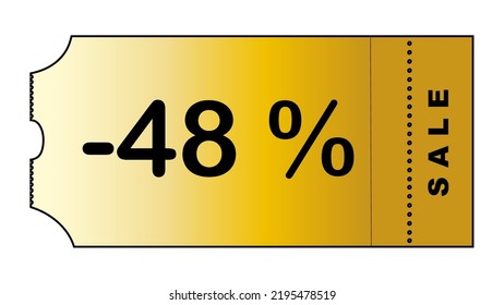 This is a nice gold gradient minimalistic coupon with number of discount