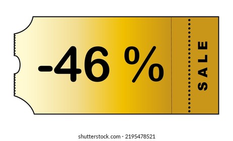 This is a nice gold gradient minimalistic coupon with number of discount