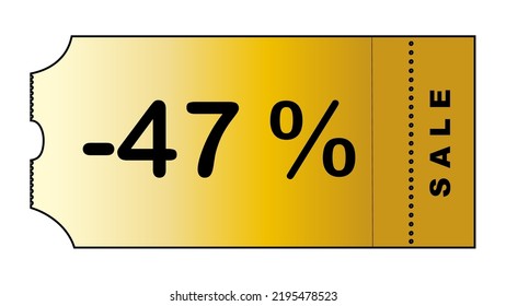This is a nice gold gradient minimalistic coupon with number of discount