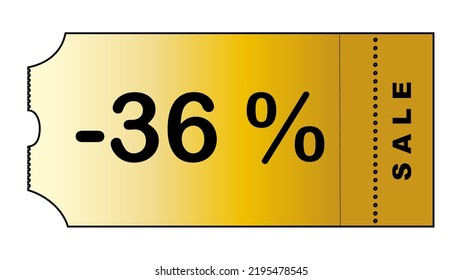 This is a nice gold gradient minimalistic coupon with number of discount