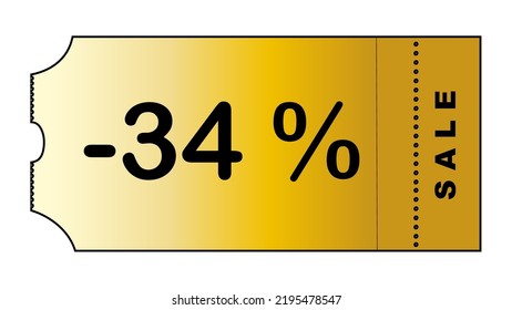 This is a nice gold gradient minimalistic coupon with number of discount