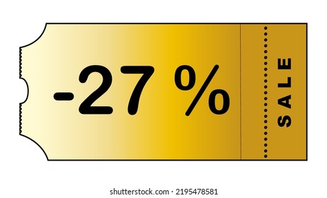 This is a nice gold gradient minimalistic coupon with number of discount