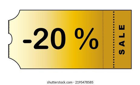 This is a nice gold gradient minimalistic coupon with number of discount