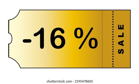 Dies ist ein netter, minimalistischer GoldFarbverlauf-Coupon mit Anzahl Rabatt