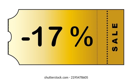 This is a nice gold gradient minimalistic coupon with number of discount