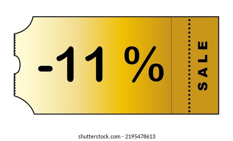 This is a nice gold gradient minimalistic coupon with number of discount