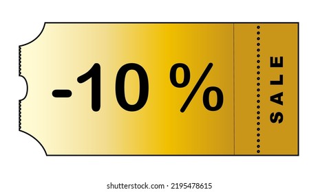 This is a nice gold gradient minimalistic coupon with number of discount