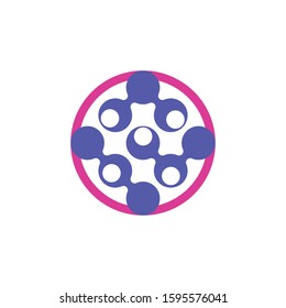 This is a nice, simple and elegant molecule logo suitable for scientific and science related industries.