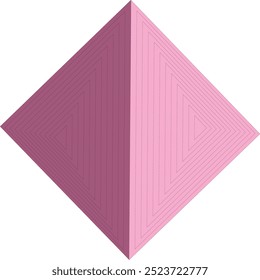 This nirmana is rhombus shaped, this nirmana is light pink and dark purple.