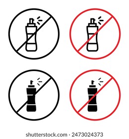 This no aerosol spray sign forbids the use of aerosol sprays, with a warning symbol, red pictogram, and prohibition label for safety.