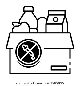 Este ícone sem aditivos artificiais é adequado para o produto orgânico, etc.