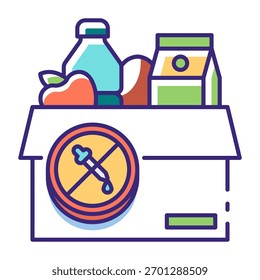 Este ícone sem aditivos artificiais é adequado para o produto orgânico, etc.