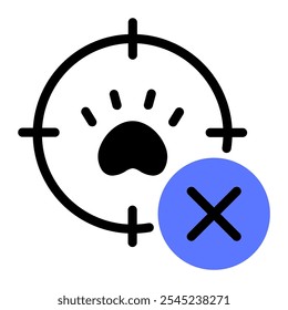 Dieses No-Jagd-Icon eignet sich für Wildtierschutz, Tierschutz und Tierschutz, etc.
