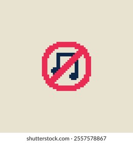 this is no music icon in pixel art, this item good for presentations,stickers, icons, t shirt design,game asset,logo and your project.