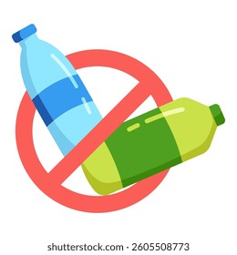 This No plastic bottle illustration is suitable for Earth Day, Environment, etc.