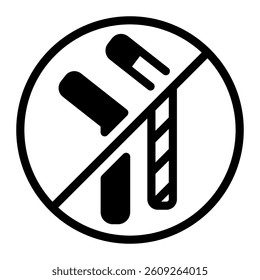 This No plastic straw icon is suitable for Earth Day, Save the Earth, Plastic Pollution, etc