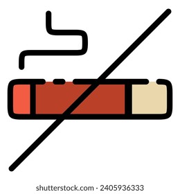 This No Smoking icon is suitable for new year, new resolution, lifestyle, healthy lifestyle, etc.