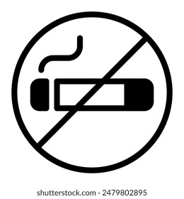 This No smoking icon is suitable for airport, aviation, transportation, etc.