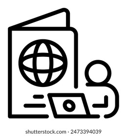 This Nomad Visa icon is suitable for digital nomad, freelancer, working at home, etc.