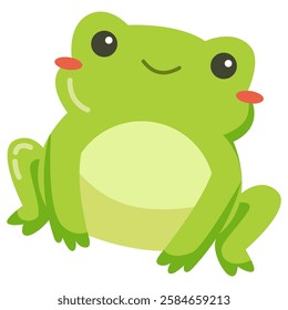 This normal green frog illustration is suitable for cute frog stickers etc