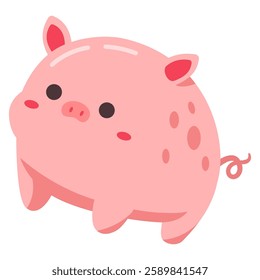 This normal little pig illustration is suitable for cute frog stickers etc