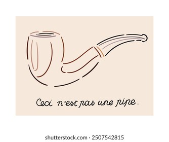 Esta no es una cita en francés. Ilustración vectorial. Rene Magritte