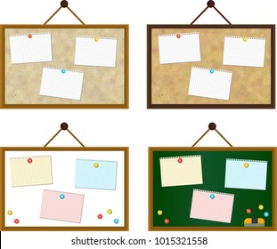 This is a Notes pasted Bulletin board set.This is a vector illustration.
