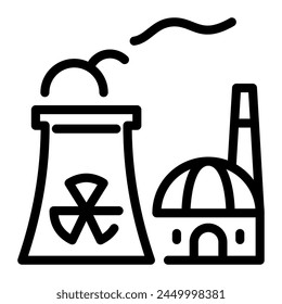 Este icono de la planta nuclear es conveniente para la ingeniería, la máquina, la Tecnología, etc.