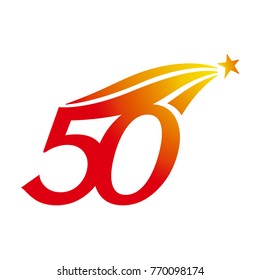 This is a number 50th design.
This is a design combined with images rising into stars.
This is a vector image that can be used as a 50th anniversary celebration.