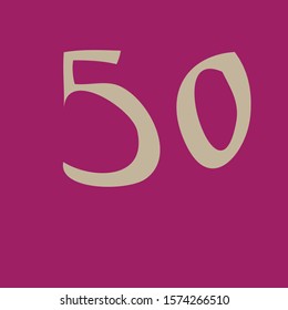 
This is the number fifty in the purple square