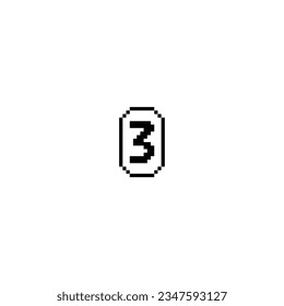 este es un icono de número en el arte de píxeles con color negro y fondo blanco, este elemento es bueno para presentaciones, pegatinas, iconos, diseño de camisetas, activo de juego, logotipo y proyecto.