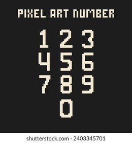 this is number in pixel art with white color black background ,this item good for presentations,stickers, icons,