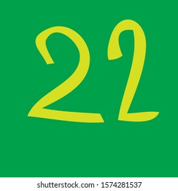 
This is the number twenty-two in the green square