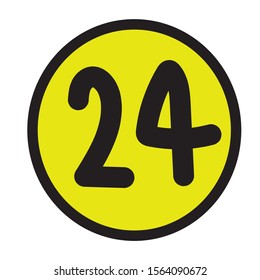 This is a number and yellow background. 24.