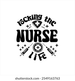 This Nurse design is perfect for crafting. Celebrating nurses' dedication with stethoscopes, nurse caps, and hearts. With positive quotes, it's ideal for t-shirts, mugs, tumblers,  frames and stickers