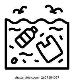 This Ocean icon is suitable for Earth Day, Save the Earth, Plastic Pollution, etc