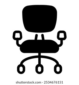 Este icono de silla de oficina es adecuado para muebles, hogar, decoración de interiores, etc.