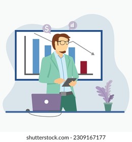 This is office meeting vector illustration, can be used for advertising and other purposes